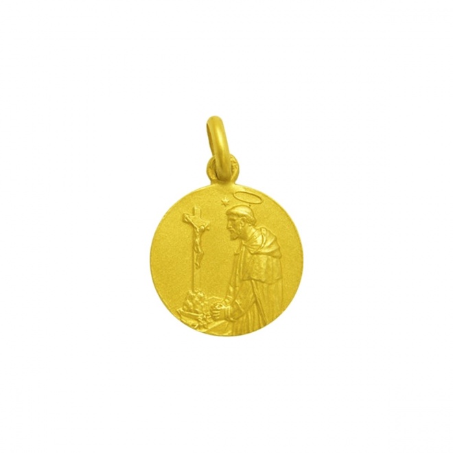 Medalla Santo Domingo de Guzmán de oro amarillo de 18 Kt