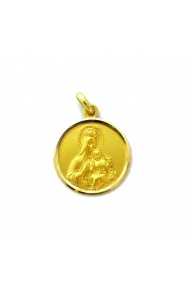 Medalla Virgen del Carmen Corona de oro amarillo de 18 Kt, bisel lapidado