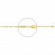 Pulsera infantil con placa redondeada de oro amarillo de 18 Kt, cadena de filigrana