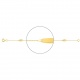 Pulsera infantil con placa redondeada de oro amarillo de 18 Kt, cadena forzada con filigrana
