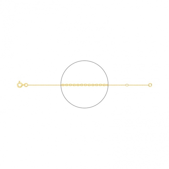 Pulsera de bebé de oro amarillo de 18 Kt, cadena forzada fina