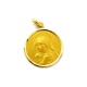Medalla Virgen de los Dolores (antigua) de oro amarillo de 18 Kt, bisel lapidado