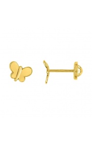 Pendientes de bebé de oro amarillo de 18 Kt, mariposa grande