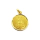 Medalla Nuestra Señora del Rocío de oro amarillo de 18 Kt, bisel lapidado