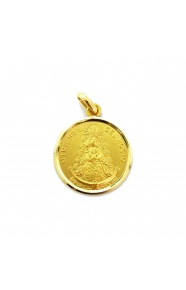 Medalla Nuestra Señora del Rocío de oro amarillo de 18 Kt, bisel lapidado