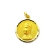 Medalla Nuestra Señora de Montserrat medio perfil de oro amarillo de 18 Kt, bisel lapidado