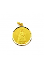 Medalla Nuestra Señora de los Desamparados de oro amarillo de 18 Kt, bisel lapidado