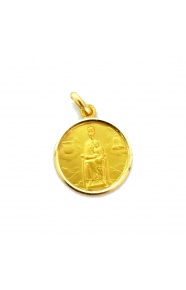 Medalla Nuestra Señora de Nuria de oro amarillo de 18 Kt, bisel lapidado