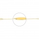 Pulsera infantil con placa redondeada de oro amarillo de 18 Kt, cadena forzada diamantada