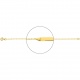 Pulsera infantil con placa recta de oro amarillo de 18 Kt, cadena forzada diamantada