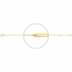 Pulsera infantil con placa recta de oro amarillo de 18 Kt, cadena forzada extrafina