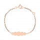 Pulsera infantil con placa de nube de oro rosa de 18 Kt, cadena forzada fina