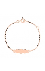 Pulsera infantil con placa de nube de oro rosa de 18 Kt, cadena forzada fina