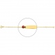 Pulsera infantil con placa recta de oro amarillo de 18 Kt con esmalte, mariquita y cadena forzada