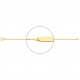 Pulsera infantil con placa redondeada de oro amarillo de 18 Kt, cadena forzada mediana