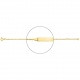 Pulsera infantil con placa recta de oro amarillo de 18 Kt, cadena forzada mediana