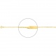 Pulsera infantil con placa con corona tallada de oro amarillo de 18 Kt, cadena forzada mediana