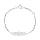 Pulsera infantil con placa de nube de oro blanco de 18 Kt, cadena forzada mediana
