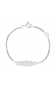 Pulsera infantil con placa de nube de oro blanco de 18 Kt, cadena forzada mediana