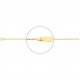 Pulsera infantil con placa redondeada de oro amarillo de 18 Kt, cadena forzada gruesa