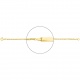 Pulsera infantil con placa recta de oro amarillo de 18 Kt, cadena forzada muy gruesa