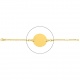 Pulsera infantil con placa redonda de oro amarillo de 18 Kt, cadena forzada extragruesa