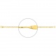 Pulsera infantil con placa redondeada de oro amarillo de 18 Kt, cadena forzada extragruesa