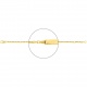 Pulsera infantil con placa recta de oro amarillo de 18 Kt, cadena forzada extragruesa