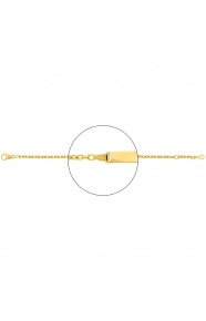 Pulsera infantil con placa recta de oro amarillo de 18 Kt, cadena forzada extragruesa