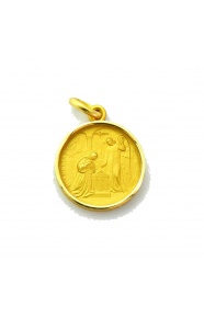 Medalla San Gabriel Arcángel (Anunciación de la Virgen) de oro amarillo de 18 Kt, bisel media caña