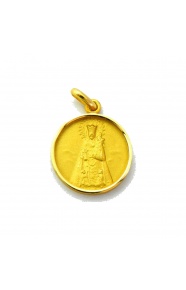 Medalla Nuestra Señora de los Desamparados de oro amarillo de 18 Kt, bisel media caña