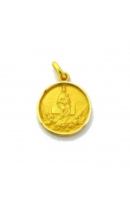 Medalla Nuestra Señora de Loreto de oro amarillo de 18 Kt, bisel media caña