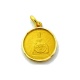Medalla Virgen de las Angustias de frente de oro amarillo de 18 Kt, bisel media caña