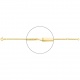 Pulsera infantil con placa recta de oro amarillo de 18 Kt, cadena barbada mediana