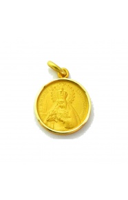 Medalla Nuestra Señora de la Esperanza (Macarena) de oro amarillo de 18 Kt, bisel media caña