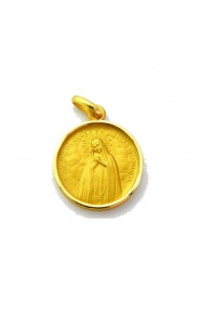 Medalla Nuestra Señora de la Soledad de la Paloma de oro amarillo de 18 Kt, bisel media caña