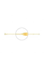 Pulsera de bebé con placa redondeada de oro amarillo de 18 Kt, cadena forzada