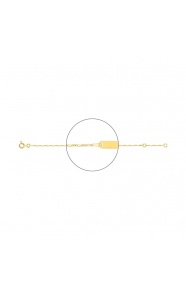 Pulsera de bebé con placa recta de oro amarillo de 18 Kt, cadena cartier
