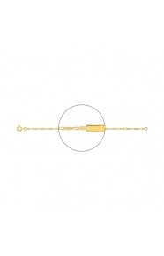 Pulsera de bebé con placa diamantada de oro amarillo de 18 Kt, cadena cartier