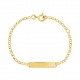 Pulsera de bebé con placa diamantada de oro amarillo de 18 Kt, cadena rolo