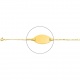 Pulsera de bebé con placa ovalada de oro amarillo de 18 Kt, cadena torzada