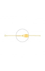 Pulsera de bebé con placa redondeada de oro amarillo de 18 Kt, cadena marinera