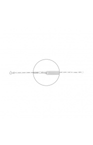Pulsera de bebé con placa diamantada de oro blanco de 18 Kt, cadena cartier