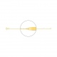 Pulsera de bebé con placa recta de oro amarillo de 18 Kt, cadena forzada