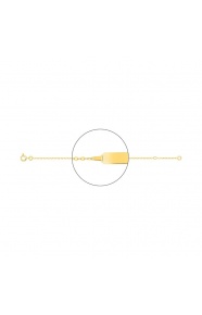 Pulsera de bebé con placa recta de oro amarillo de 18 Kt, cadena forzada