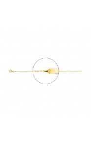 Pulsera de bebé con placa recta de oro amarillo de 18 Kt, cadena cartier torzada