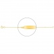 Pulsera de bebé con placa recta de oro amarillo de 18 Kt, cadena rolo fina
