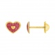 Pendientes de bebé de oro amarillo de 9 Kt con esmalte, corazón con lunares