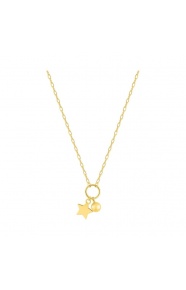 Collar infantil de oro amarillo de 9 Kt, estrella y bolita