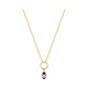 Collar infantil de oro amarillo de 9 Kt con esmalte, mariquita